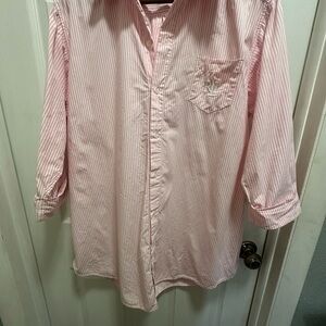 Ralph Lauren Pink Striped Casual Shirt/tunic